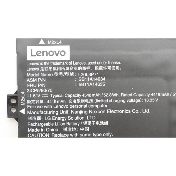 Baterie Laptop, Lenovo, ThinkPad X13 Yoga G3 Type 21AW, 21AX, 5B11A14635, 3ICP5/80/70, L20L3P71, 11.61V, 4419mAh, 52.8Wh