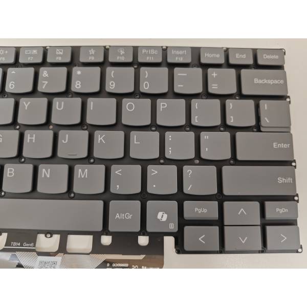 Tastatura Laptop, Lenovo, ThinkBook 14 G7 ARP Type 21MV, iluminata, gri, layout US