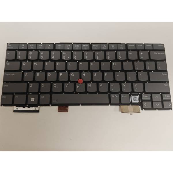 Tastatura Laptop 2-in-1, Lenovo, ThinkPad X1 Gen 10 Type 21NV, 21NU, iluminata, Luna Grey, layout US