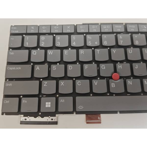 Tastatura Laptop 2-in-1, Lenovo, ThinkPad X1 Gen 10 Type 21NV, 21NU, iluminata, Luna Grey, layout US