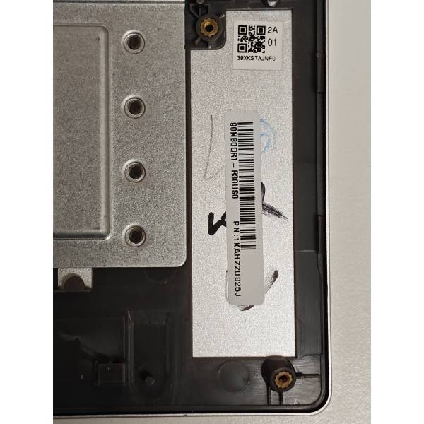 Carcasa superioara cu tastatura palmrest Laptop, Asus, VivoBook 14 X421I, X421IA, X421U, X421UUA, 90NB0QR1-R30US0, 90NB0QR1-R30UI0, 39XKSTAJNF0, X421IA-8G, iluminata, argintie, layout US