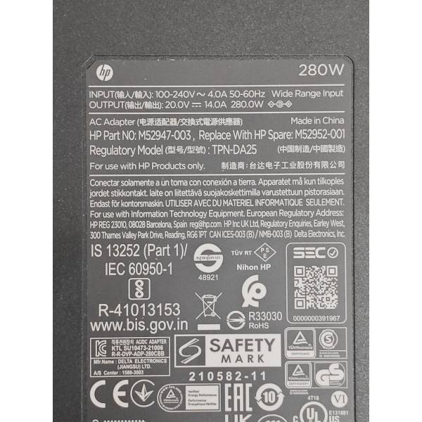 Incarcator Laptop, HP, ZBook Power G11, M52952-001, M52947-003, TPN-DA25, 20V, 14A, 280W, mufa 7.4x5.0mm