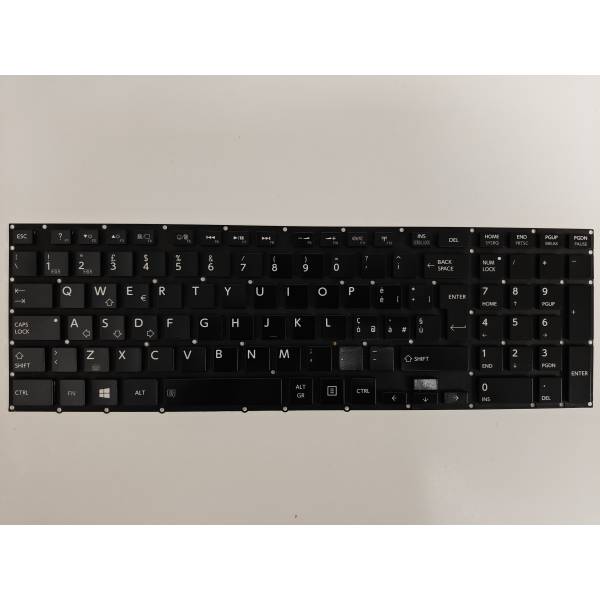 Tastatura Laptop, Toshiba, Qosmio X70-A, X75-A, iluminata, neagra, layout UK/IT (italiana)