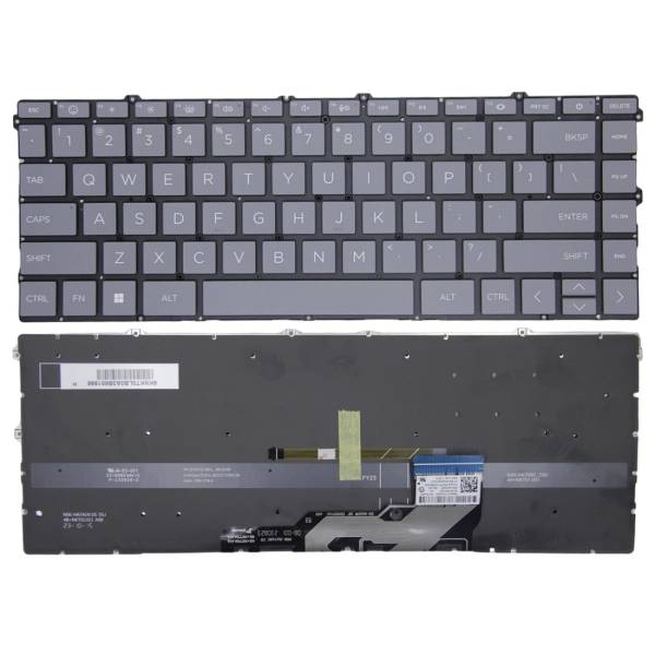 Tastatura Laptop, HP, Envy X360 15-FH, 15Z-FH, TPN-C166, iluminata, gri deschis, layout US