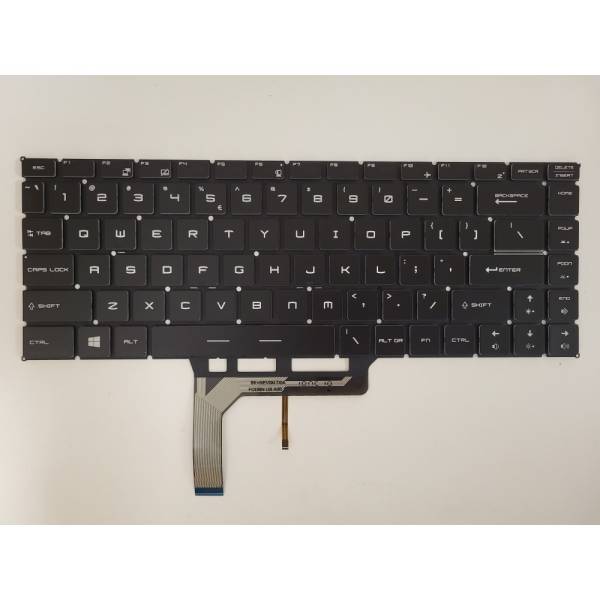 Tastatura Laptop Gaming, MSI, Thin 15 B12UCX, B12VE, MS-16R8, iluminata, neagra, layout US