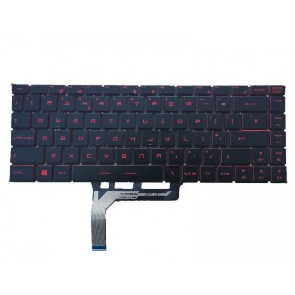 Tastatura Laptop Gaming, MSI, Thin 15 B12UCX, B12VE, MS-16R8, iluminata, rosie, layout US