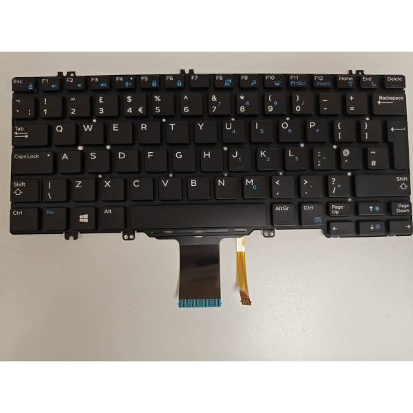 Tastatura Laptop 2-in-1, Dell, Latitude 7389, P29S, P29S001, 0C21RV, C21RV, iluminata, layout UK