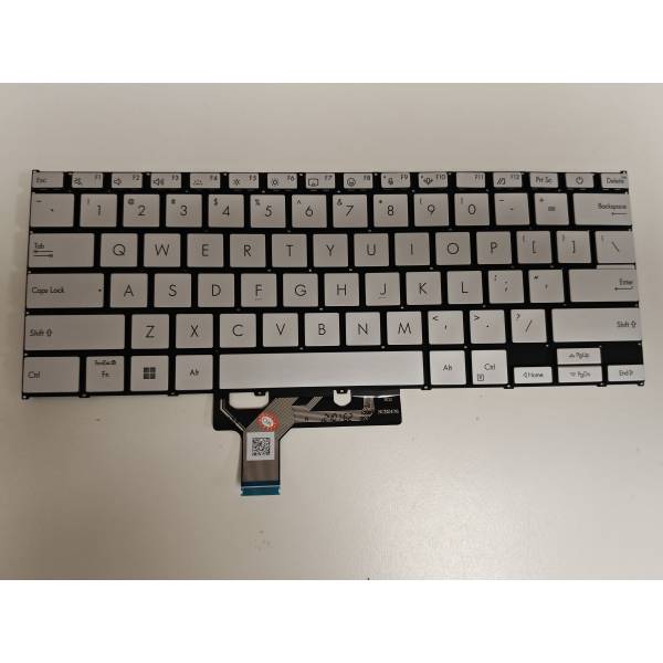 Tastatura Laptop, Asus, ZenBook 14 UX3405C, UX3405CA, UX3405M, UX3405MA, iluminata, argintie, layout US