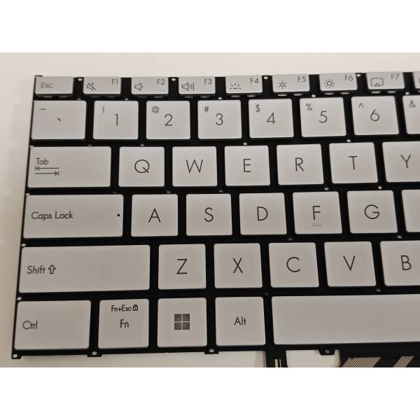 Tastatura Laptop, Asus, ZenBook 14 UX3405C, UX3405CA, UX3405M, UX3405MA, iluminata, argintie, layout US