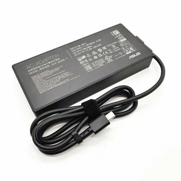 Incarcator Laptop Gaming, Asus, TUF F16 FX608J, FX608JH, FX608JHR, FX608JM, FX608JMR, FX608JP, 0A001-00802700, ADP-280EB F, 20V, 14A, 280W, mufa drepunghiulara 8.0x4.0mm