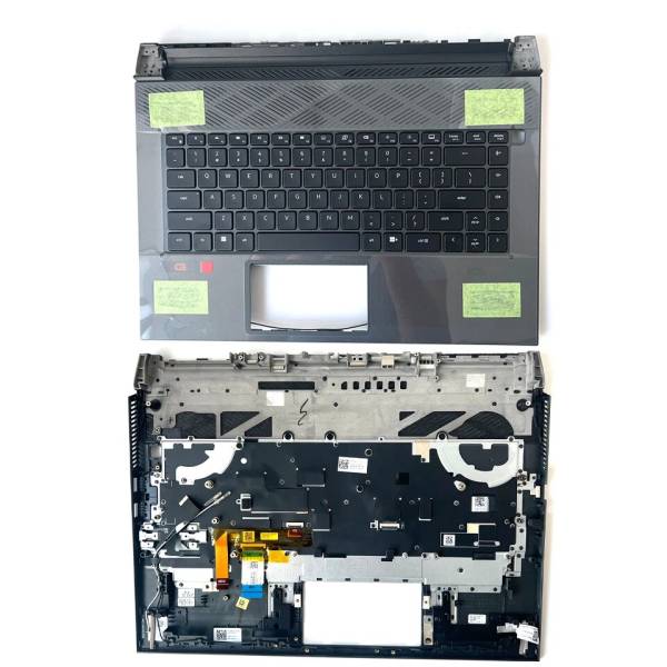 Carcasa superioara cu tastatura palmrest Laptop Gaming, Dell, G16 7635, P122F, P122F003, 3RTH4, 03RTH4, AP3UV000201, iluminata, neagra, layout US