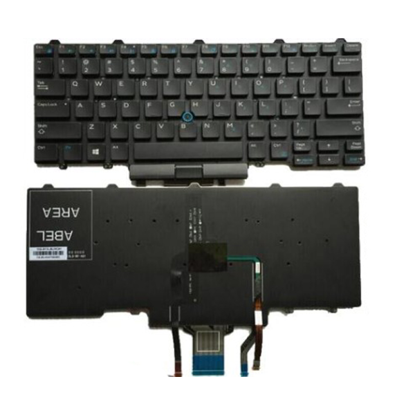 Tastatura Laptop, Dell, Latitude 14 E7470, P40G, P40G003, 0F2X80, 0YT6W1, 04VMV0, dual point, iluminata, neagra, layout US