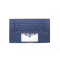 Carcasa superioara cu tastatura palmrest Laptop, Asus, ZenBook 14 UX434F, UX434FL, 13N1-93A0332, UX434FL-3B, 90NB0MP1-R31US0, iluminata, albastra, layout US