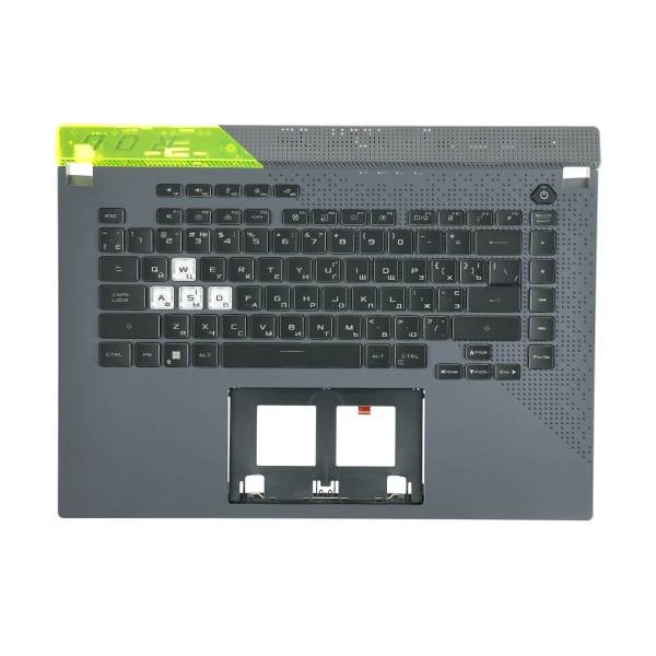 Carcasa superioara cu tastatura palmrest Laptop Gaming, Asus, ROG Strix G15 G513R, G513RC, G513RM, 90NR0886-R31UA0, iluminare RGB 4-Zone, 16 pini, layout UK (Kkraine)