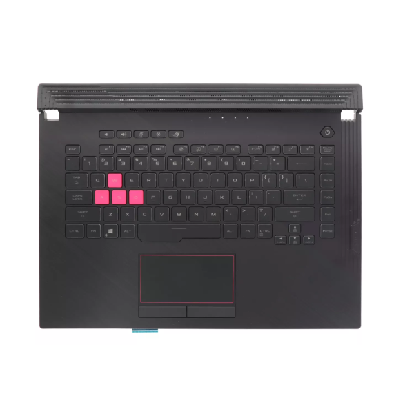 Carcasa superioara cu tastatura palmrest Laptop Gaming, Asus, ROG Strix G15 G512L, G512LU, G512LV, G512LW, G512LWS, 90NR0343-R31US0, 6051B1433101, G512LWS-1H, iluminata, RGB 4-Zone, 16 pini, conector touchpad 8 pini, layout US