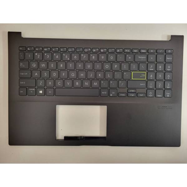 Carcasa superioara cu tastatura palmrest Laptop, Asus, VivoBook 15 X513I, X513IA, 90NB0RR1-R32US0, 13N1-BAA0402, 13N1-BQM0201, X513IA-2K, iluminata, neagra, layout US