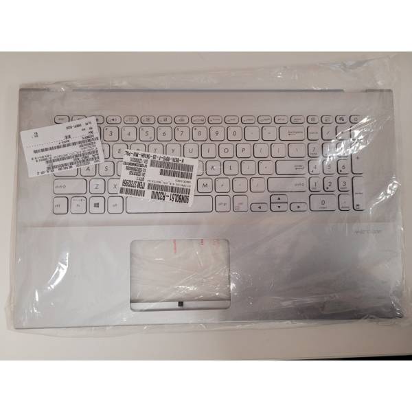 Carcasa superioara cu tastatura palmrest Laptop, Asus, Business P1701F, P1701FA, P1701FB, 90NB0L61-R31US0, 90PC27130101GZ, 13NB0L60M01211, 13N1-7GA0S01, X712FA-8S, iluminata, argintie, layout US