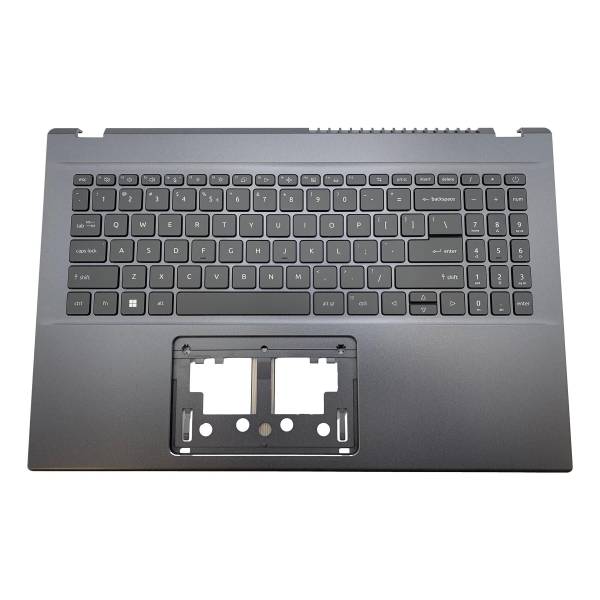 Carcasa superioara cu tastatura palmrest Laptop, Acer, Aspire 7 A715-76, A715-76G, 6B.QHTN7.030, EAZYX00201A, iluminata, neagra, layout US