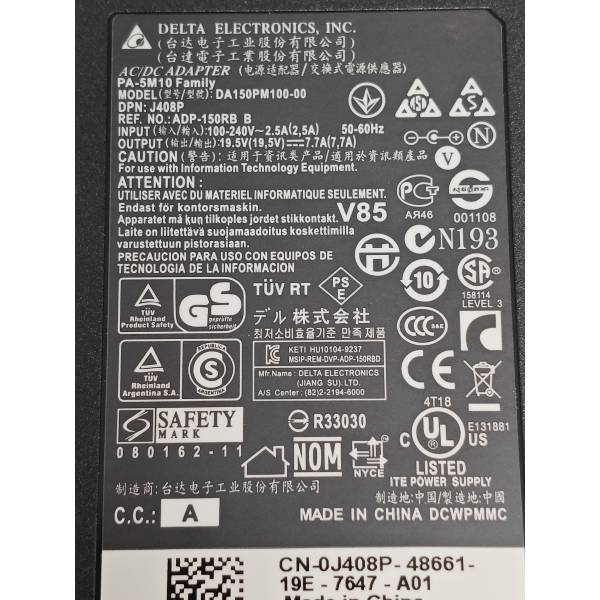 Incarcator Laptop, Dell, Alienware M17X R2, 0J408P, PA-5M10, DA150PM100-00, ADP-150RB B, 19.5V, 7.7Am 150W, 150W, mufa 7.4x5.0mm