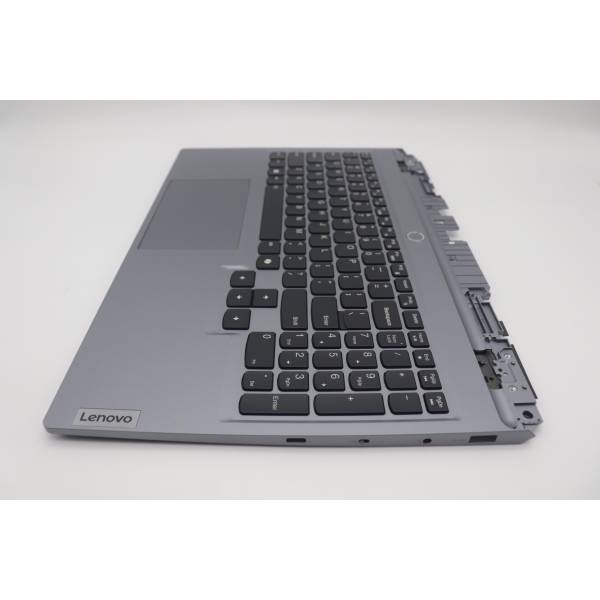 Carcasa superioara cu tastatura palmrest Laptop Gaming, LOQ 15AHP9 Type 83DX, 5CB1P43384, AP921000101, iluminata, gri, layout US
