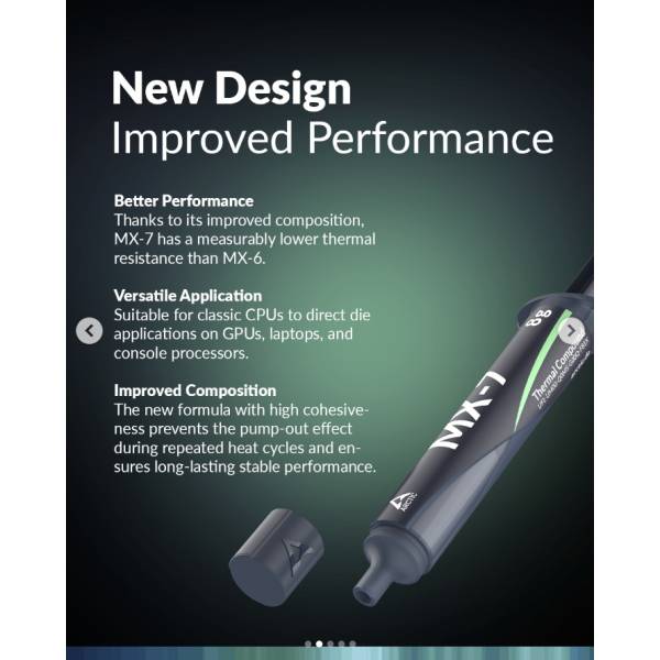 Pasta termica termoconductoare Arctic MX-7, 8g, ACTCP00091A, PREMIUM Performance Thermal Compound, Laptop/Desktop Gaming