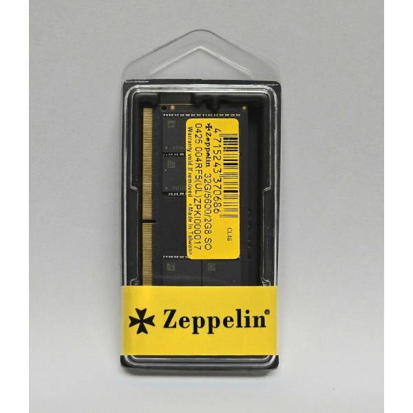 Memorie Laptop Zeppelin 32GB, DDR5, 2Rx8, 5600Mhz, ZE-SD5-32G5600, PC5-5600B, CL46, Non-ECC, sodimm, 262 pini