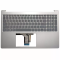 Carcasa superioara cu tastatura palmrest Laptop, HP, 250 G10, 255 G10, N36751-001, KTAFA0PD001020, iluminata, argintie, layout US