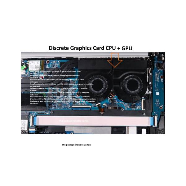 Cooler Lapop, HP, Pavilion N08257-001, M24541-001，M24542-001，M34456-001，N08256-001，M34454-001, M24539-001, ND75C39-20B03, DADQ5D566M004, EG50040S1-CL30-S9A, DFS5F22B04867J, 0FP0Q0000H, FCNDQ5D566M015, pentru placa video dedicata, 5V, 0.5A