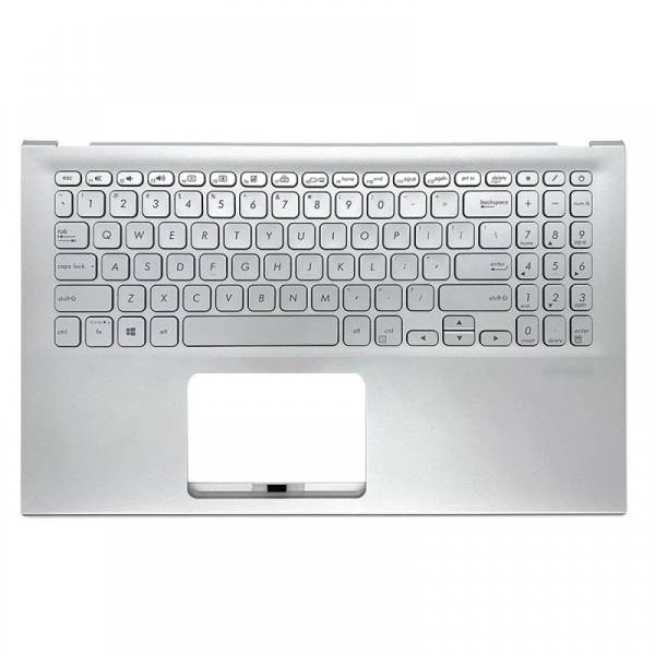 Carcasa superioara palmrest cu tastatura Laptop, Asus, VivoBook 15 S512J, S512JA, S512JF, S512JP, S512U, S512UA, S512UF, 90NB0KR2-R31UI0, 13NB0KA2P02021-1, 13N1-6TA0912, X512FA-8S, iluminata, argintie, layout US