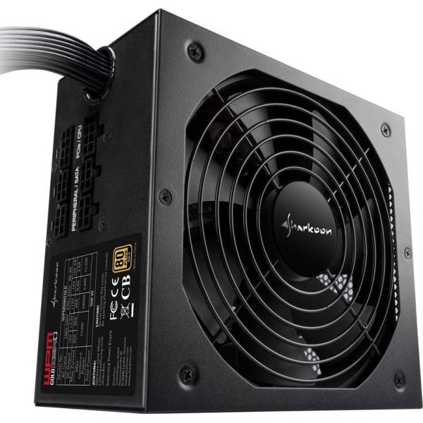 Sursa semi modulara PC Gaming, Sharkoon, 750W, 80 PLUS Gold, WPM750GOLD, ATX, neagra