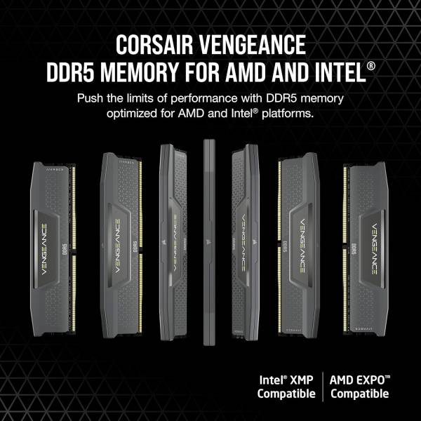 Memorie RAM Corsair Vengeance 16GB DDR5 6000MHz CL36 UDIMM pentru Desktop, CMK16GX5M1E6000Z36