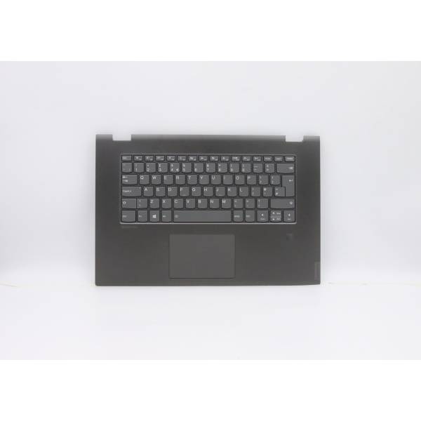 Carcasa superioara cu tastatura palmrest Laptop, Lenovo, FLEX-15IWL Type 81SR, 5CB0S17586, AM2G9000200, ET2G9000500, ET2G9000200, iluminata, cu fingerprint, layout UK