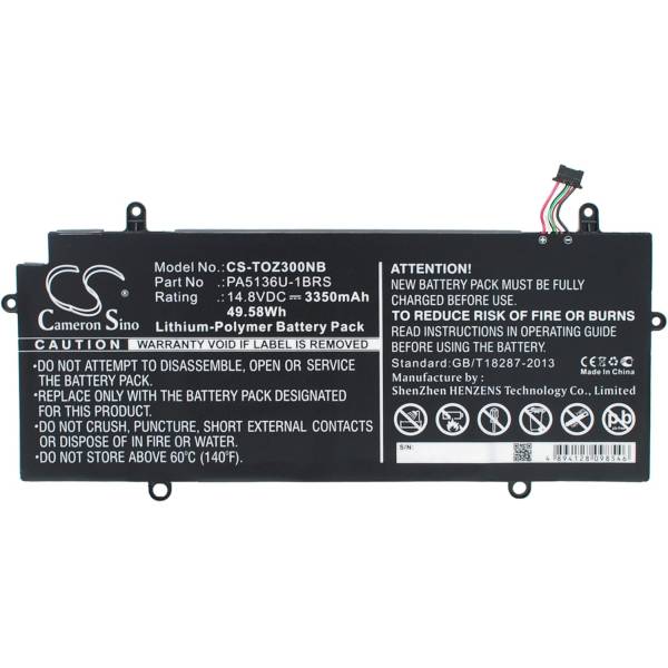 Baterie compatibila Laptop, Toshiba, Portege Z30T-A, Z30T-B, Z30T-C, Z30-A, Z30-B, Z30-C, CS-TOZ300NB, PA5136U-1BRS, 14.8V, 3350mAh, 49.58Wh, 6 pini