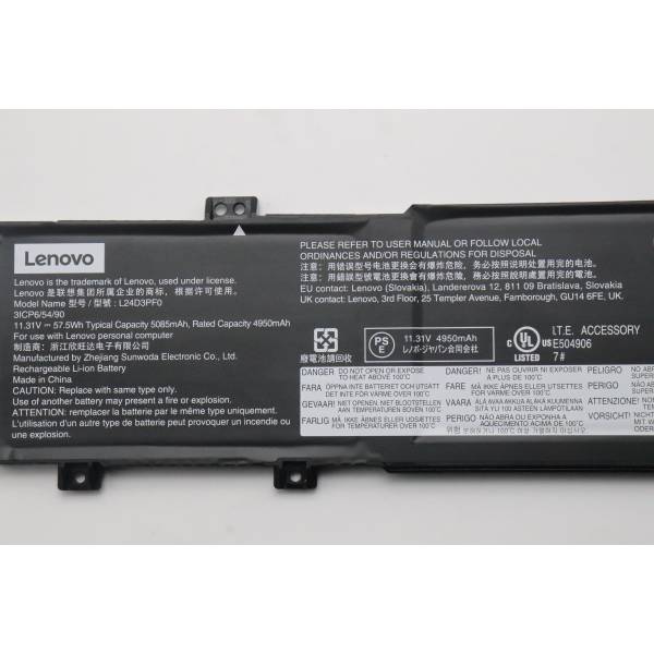 Baterie Laptop Gaming, Lenovo, LOQ 15IAX9E Type 83LK, 5B11Q32534, 3ICP6/54/90, L24D3PF0, 11.31V, 4950mAh, 57.5Wh