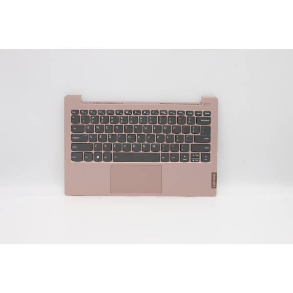 Carcasa superioara cu tastatura palmrest Laptop, Lenovo, IdeaPad S340-13IML Type 81UM, 5CB0W59338, AP2QS000320, AM2QS000410, ET2QS000200, ET2QS000100, iluminata, roze, layout US