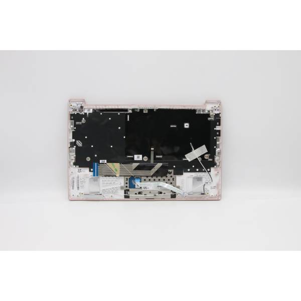 Carcasa superioara cu tastatura palmrest Laptop, Lenovo, IdeaPad S340-13IML Type 81UM, 5CB0W59338, AP2QS000320, AM2QS000410, ET2QS000200, ET2QS000100, iluminata, roze, layout US