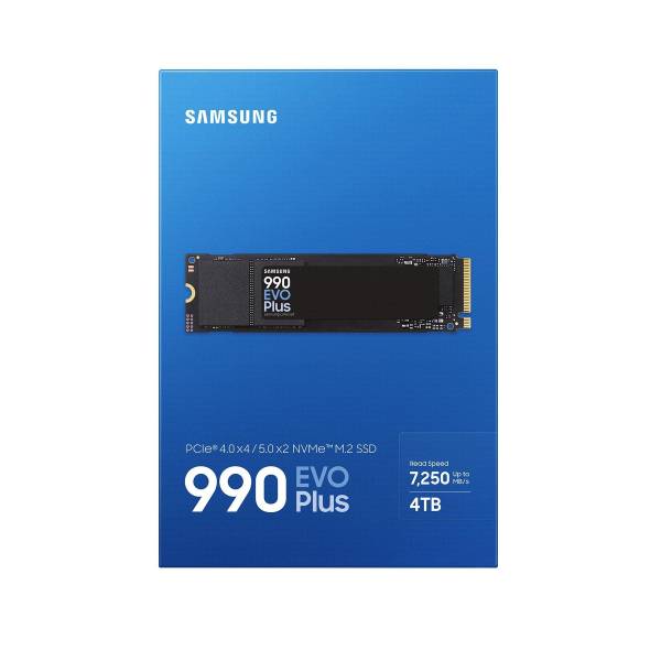 Solid State Drive (SSD) Samsung, 2TB, PCIe Gen 4.0 x 4, NVMe M.2, 990 EVO Plus MZ-V9S2T0BW, 6300 MB/s, 7250 MB/s, Laptop/Desktop