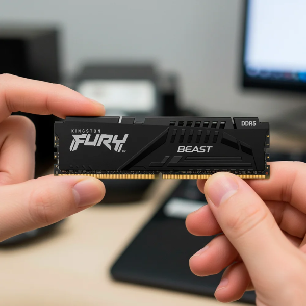 Memorie RAM Kingston Fury Beast 16GB DDR5 6000MHz CL36 UDIMM pentru Desktop, KF560C36BBE2-16, Desktop/PC