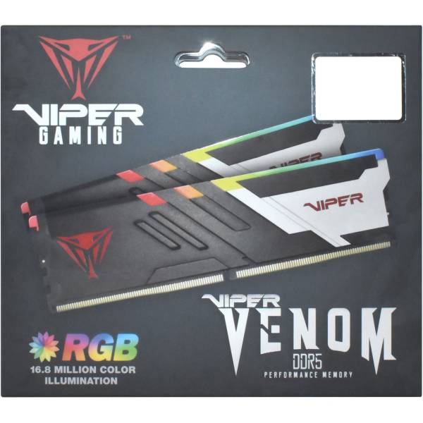 Memorie RAM Patriot Memory Viper Venom 32GB (2x16GB), DDR5, 6000Mhz, PC5-48000U, DIMM, CL30, Dual Kit, PVVR532G600C30K, Intel XPM 3.0, 1.35V, 288-pin, Desktop/PC