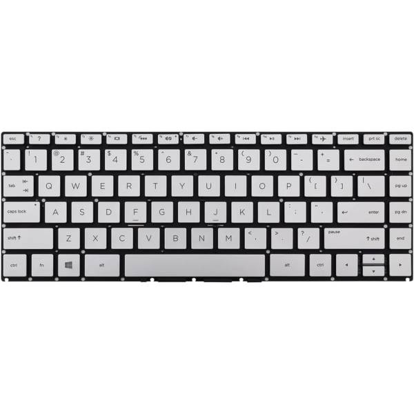 Tastatura Laptop, HP, 14-BW, iluminata, argintie, layout US