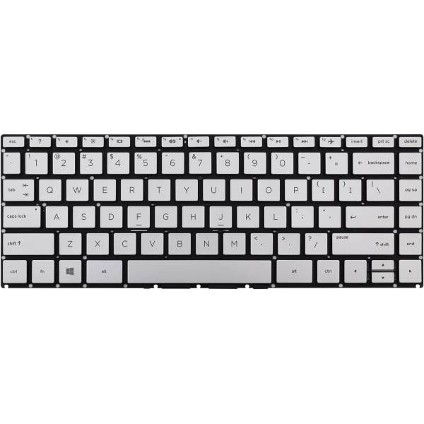 Tastatura Laptop, HP, 14-BW, iluminata, argintie, layout US