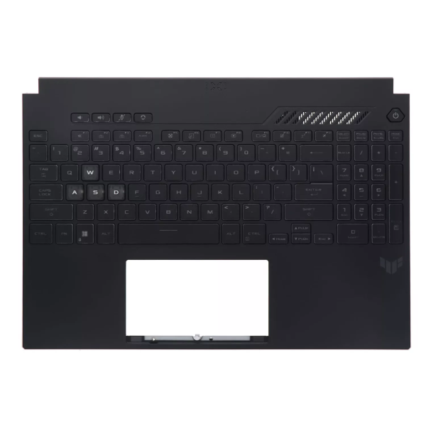 Carcasa superioara cu tastatura palmrest Laptop Gaming, Asus, TUF Gaming F16 FX607J, FX607JI, FX607JIR, FX607JU, FX607JV, FX607JVR, 90NR0IX3-R31US0, 6070B2233501, FA607PV-3A, iluminata, neagra, layout US