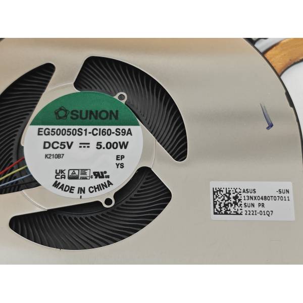 Cooler cu radiator Laptop, Asus, ExpertBook B7 Flip B7402F, B7402FBA, B7402FEA, B7402FVA, 13NX0480T07011, 13NX04V0AM0101, 13NX0480AM0101, 13N1-DRA0601, EG50050S1-CI60-S9A, 5V, 1A, 5.00W