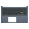 Carcasa superioara cu tastatura palmrest Laptop, Asus, VivoBook 15 R1502Z, R1502ZA, 90NB0VX1-R31UI0, 13N1-EDA0202, 13NB0VX1P02024-3, X1502ZA-1B, iluminata, albastru inchis, layout US