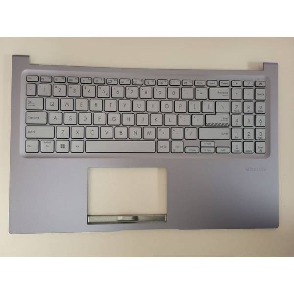 Carcasa superioara cu tastatura palmrest compatibila Laptop, Asus, VivoBook 15 X1502V, X1502VA, X1502Z, X1502ZA, 90NB0Y52-R30UI0, 13N1-EDA0202, 13NB0VX2P03012-3, M1502IA-1S, iluminata, albastru argintiu, layout US