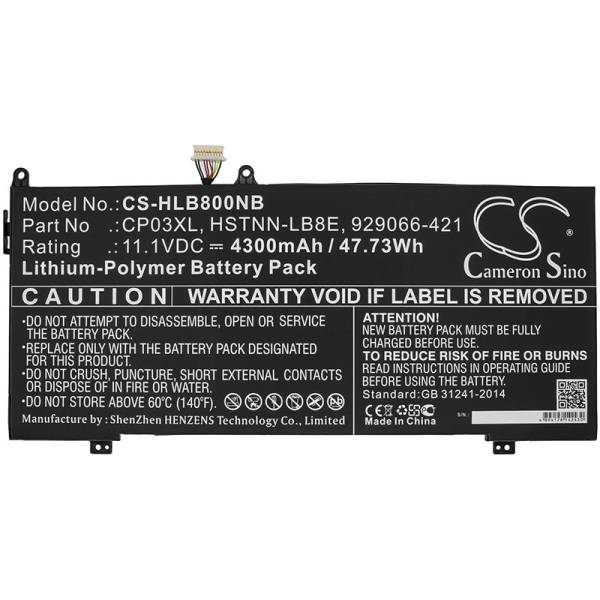 Baterie compatibila Laptop 2-in-1, HP, Envy 14 X360 14-ES, 14T-ES, TPN-W158, 929066-421, HSTNN-LB6E, HSTNN-LB8E, CP03XL, 11.1V, 4300mAh, 47.73Wh