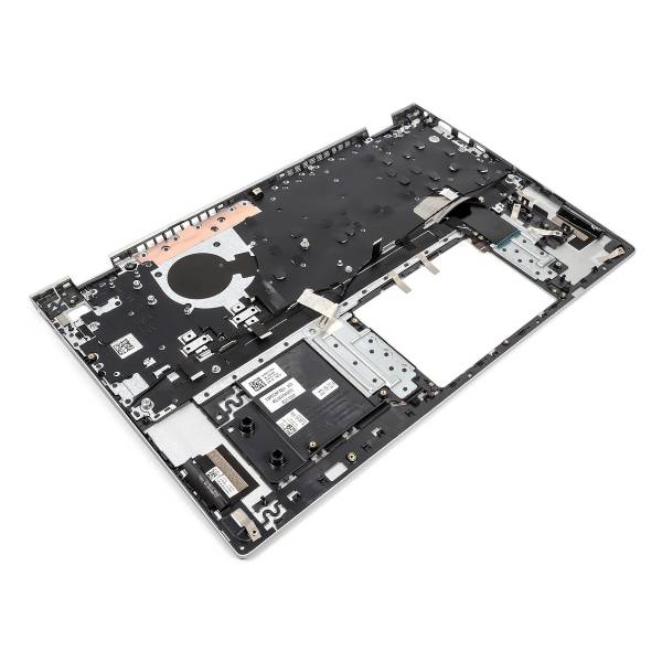 Carcasa superioara cu tastatura palmrest Laptop, Dell, Inspiron 15 5501, P102F, P102F001, 6XCC3, 06XCC3, 442.0KU05.0002-1, iluminata, argintie, layout US