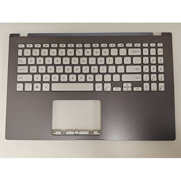 Carcasa superioara cu tastatura palmrest Laptop, Asus, VivoBook 15 X509F, X509FA, X509FAC, X509FB, X509FJ, X509FL, 90NB0P22-R33US0, 13NB0MZ2P02017-3, 13NB0MZ0M05X11, 13N1-AHA0D11, X509DJ-1G, iluminata, gri, layout US