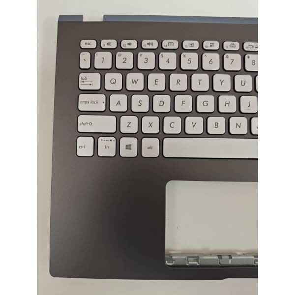 Carcasa superioara cu tastatura palmrest Laptop, Asus, VivoBook 15 X509F, X509FA, X509FAC, X509FB, X509FJ, X509FL, 90NB0P22-R33US0, 13NB0MZ2P02017-3, 13NB0MZ0M05X11, 13N1-AHA0D11, X509DJ-1G, iluminata, gri, layout US