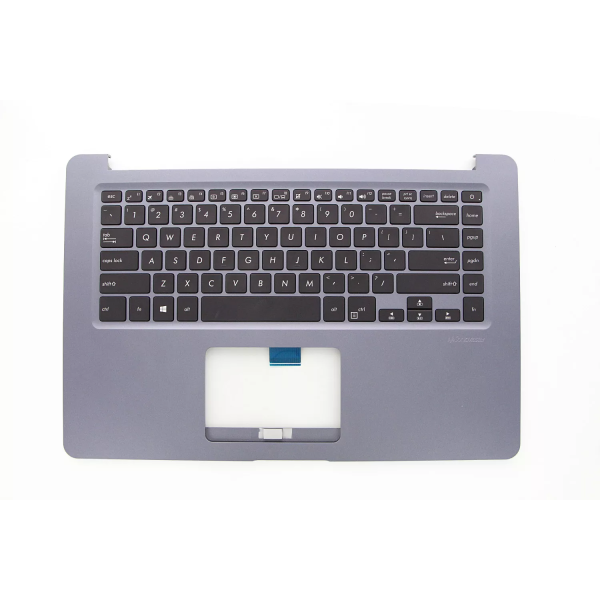 Carcasa superioara cu tastatura palmrest Laptop, Asus, VivoBook 15 R520U, R520UA, R520UF, R520UN, R520UQ, R520UR, 90NB0GS5-R30590, 39XKGTCJN80, X510UN-1B, iluminata, gri, layout US